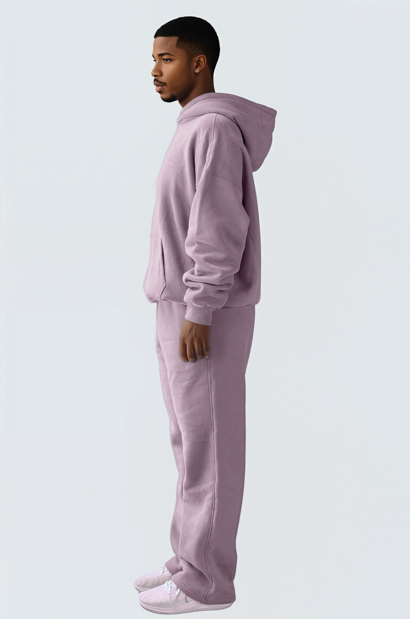 U Moon Dento Sweatshirt Oversize Fleece + Hoodie - Plum Light