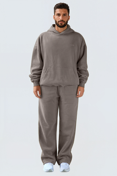 U Moon Sweatpants Relaxed Open Fleece - Camel