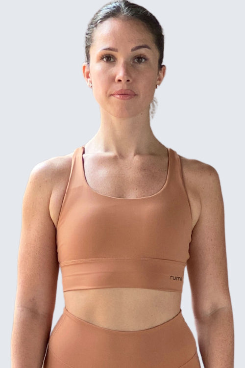 W SunSoft Stringy Crop Top Bra - Apricot