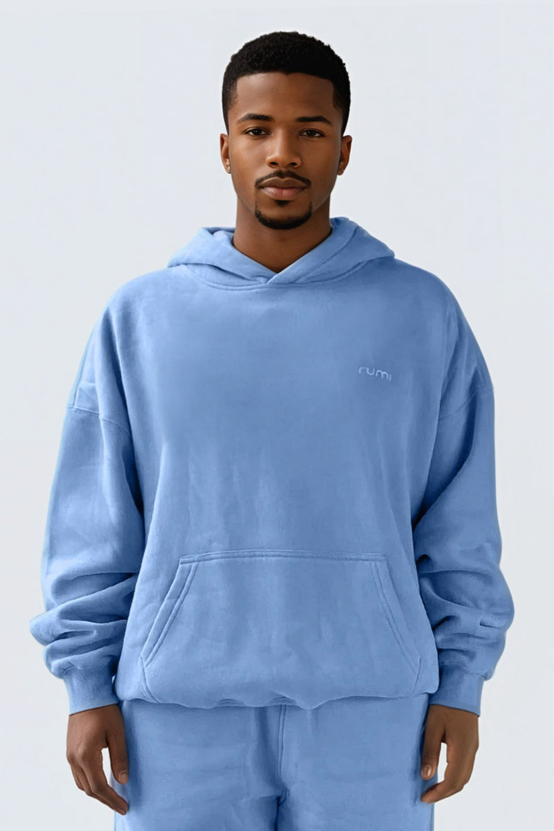 U Moon Dento Sweatshirt Oversize Fleece + Hoodie - Ocean