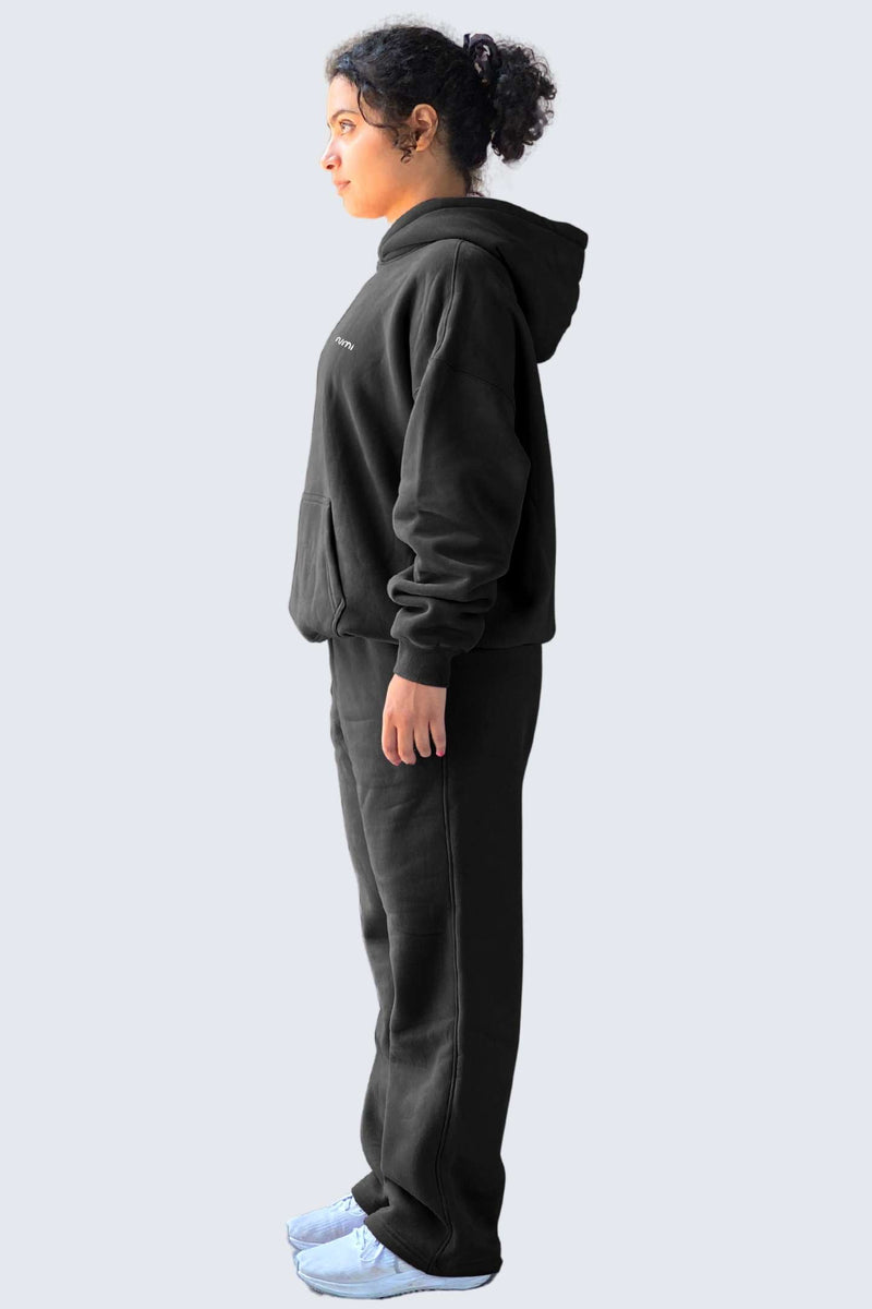 WU Moon Sweatpants Relaxed Open Fleece - Black