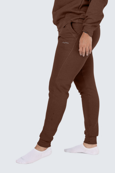 WU Moon Sweatpants Fleece Slim - Cocoa