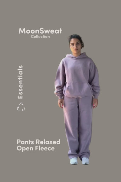 U Moon Sweatpants Relaxed Open Fleece - Black