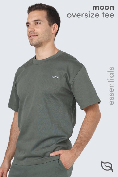 M Moon Tee Oversized Heavy -  Olive Deep