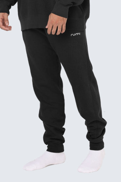 Rumi Earth - MU Moon Sweatpants Fleece Slim - Black - R514675BKP - M - Bottoms