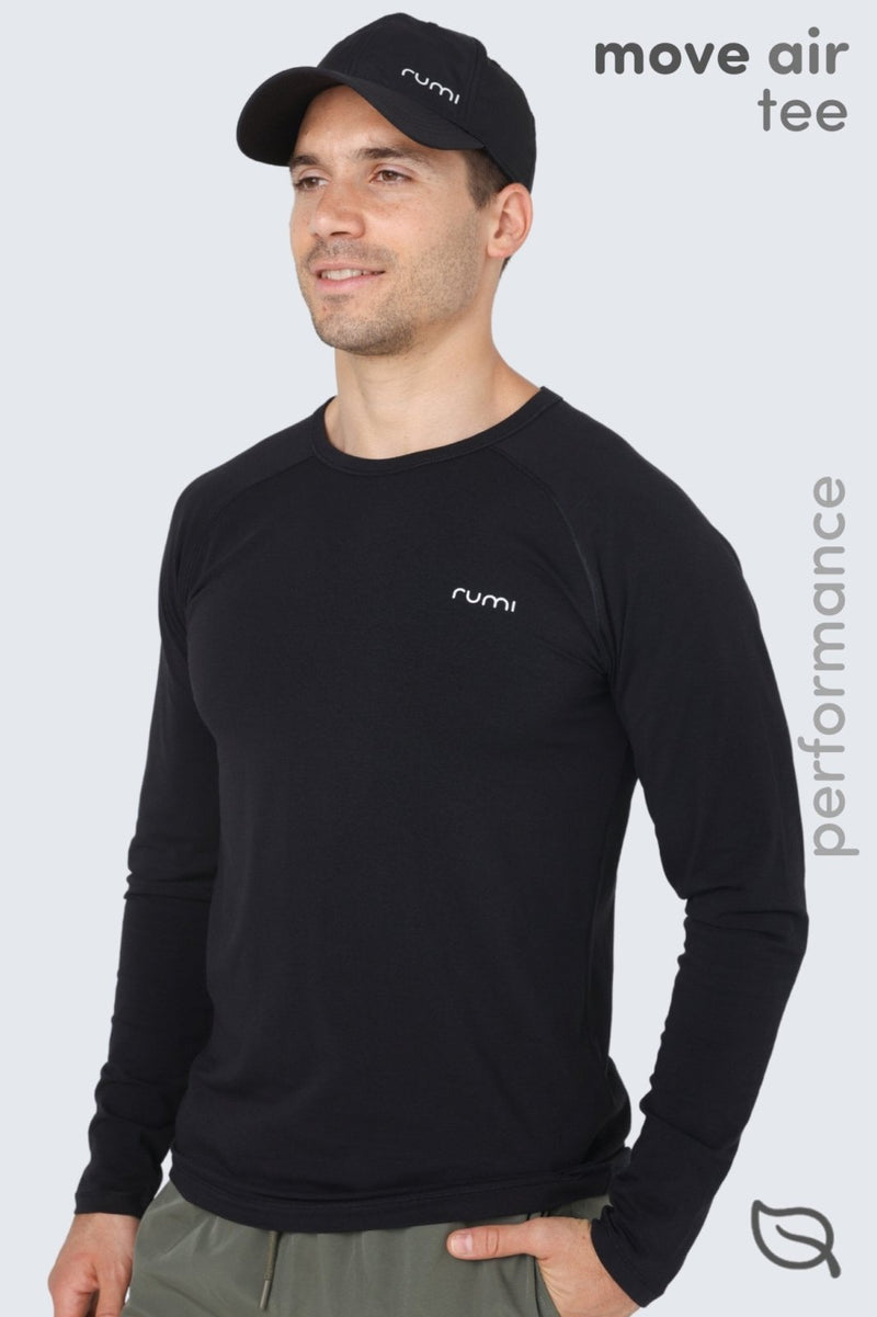 Rumi Earth - MU Move Tee Long Sleeve - Black - R521515BKP - M - Tops