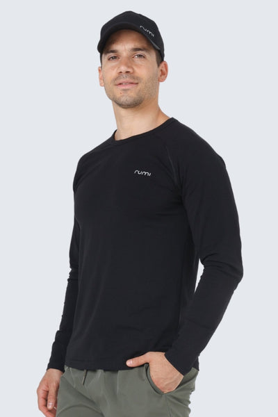 Rumi Earth - MU Move Tee Long Sleeve - Black - R521515BKP - M - Tops