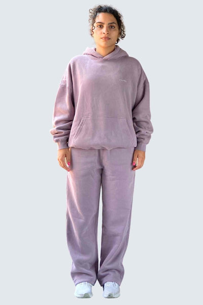 Rumi Earth - U Moon Dento Sweatshirt Oversize Fleece + Hoodie - Plum Light - 