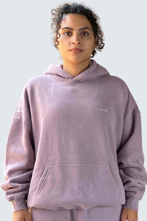 U Moon Dento Sweatshirt Oversize Fleece + Hoodie - Plum Light