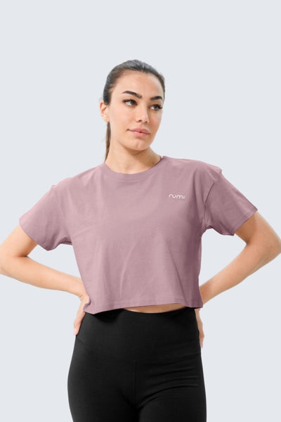 Rumi Earth - W Moon Tee Cropped - Rose Deep - R111111RDP - Tops