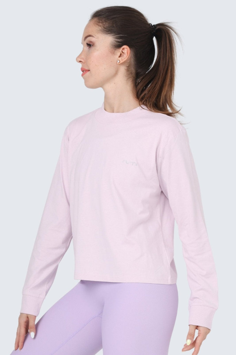 Rumi Earth - W Moon Tee Mock - Neck Long - Sleeve - Orchid - R111222ODP - Tops