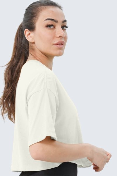 Rumi Earth - W Moon Tee Oversized Cropped - Natural - R111112NLP - Tops