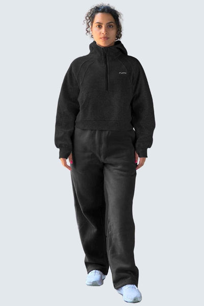 Rumi Earth - W MoonSweat Shirt Mock Oversized + Hoodie - Black - 