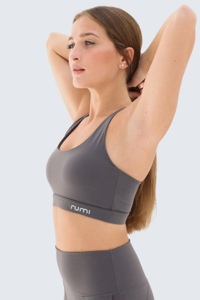 Rumi Earth - W Sun Racer - Back Bra - Seal Gray - R128110SGP - Bras