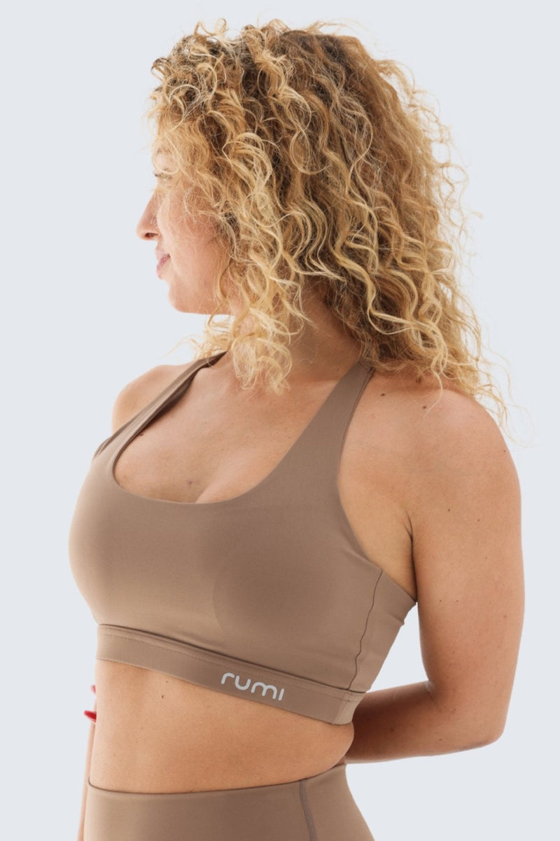 Rumi Earth - W Sun Racer - Back Bra - Wood - R128110WDP - Bras