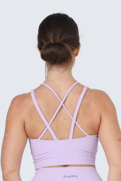 Rumi Earth - W Sun Rib Strappy Crop Top Sports Bra - Orchid - R128114ODP - Bras