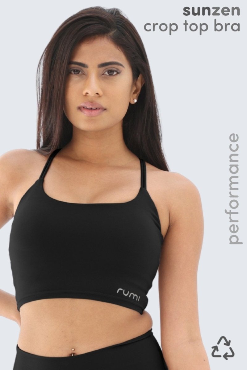 Rumi Earth - W Sun Stringy Crop Top Bra - Black - R128112BKP - Bras