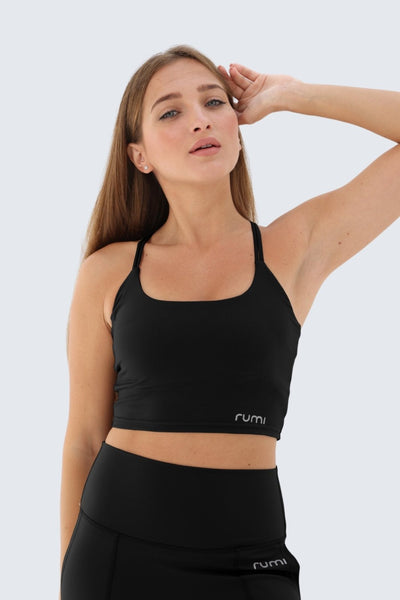 Rumi Earth - W Sun Stringy Crop Top Bra - Black - R128112BKP - Bras