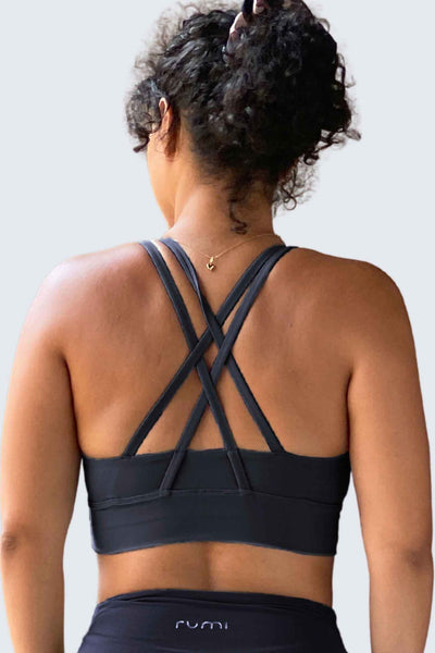 Rumi Earth - W SunSoft Stringy Crop Top Bra - Black - R128230BKP - Bras