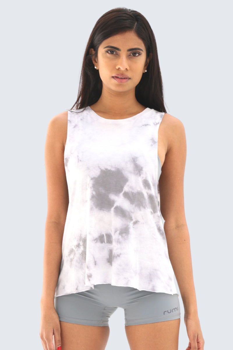 W Sun Air Muscle Tank Shibori - Stone